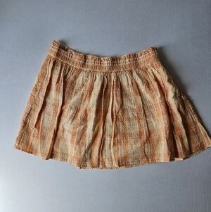 NEW American Eagle‎ Size L Orange Plaid Skirt Cutegoth Kawaii Pastel Rock